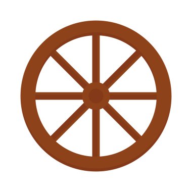 Sepeti taşıma vektör illüstrasyon eski ahşap vintage tekerlek.