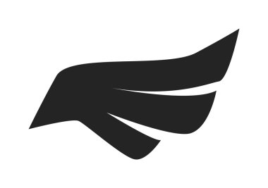 Beyaz arka plan vektörü üzerinde siyah kuş kanatları.