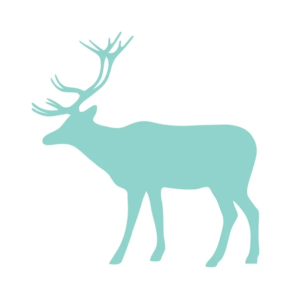 Wild deer animal flat vector silhouette — Διανυσματικό Αρχείο