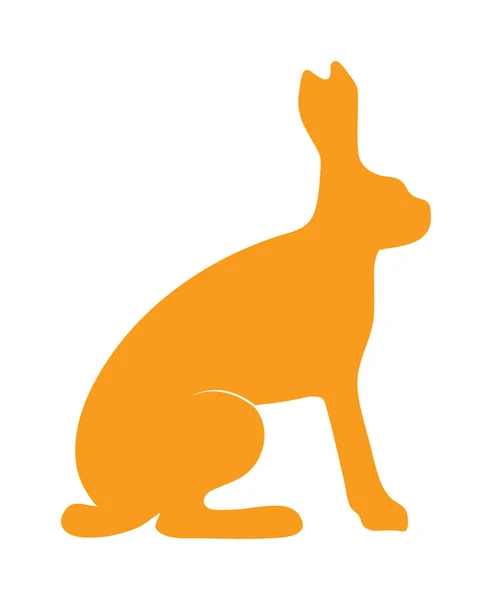 Wild hare rabbit animal flat vector silhouette — Stock Vector