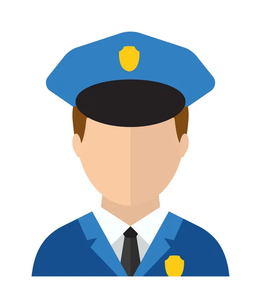 Policyjny człowiek oficer avatar w garniturze i czapkę wektor ilustracji. — Wektor stockowy
