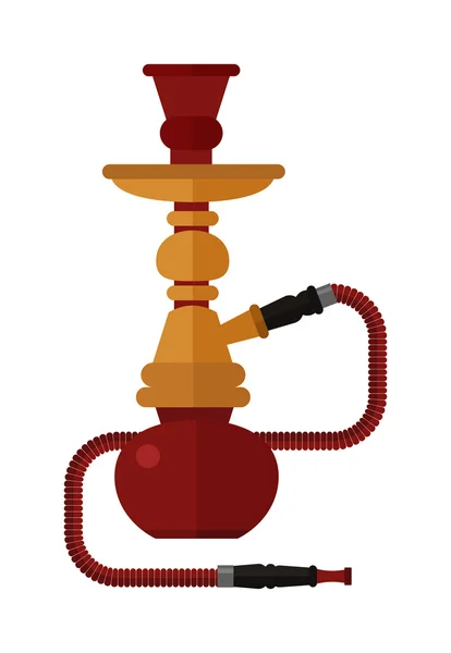 Colorful modern smoke hookah flat vector illustration isolated on white background. — Stock Vector