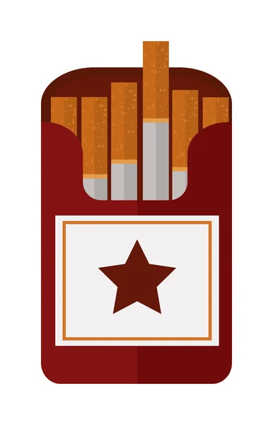 Paquete de cigarrillos abiertos estupefacientes caja de producto plano estilo vector ilustración . — Vector de stock