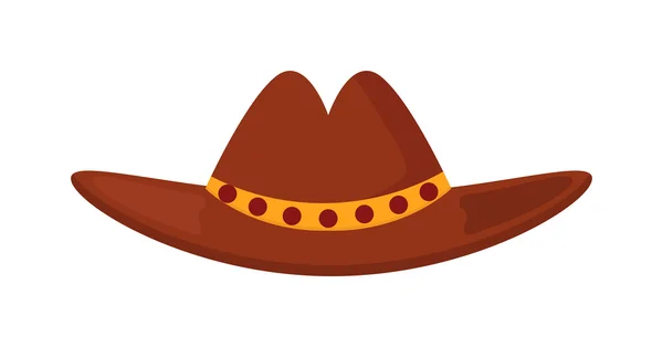 Cuero vaquero sheriffs sombrero de cuero stetson occidental ropa tradicional vector ilustración . — Vector de stock