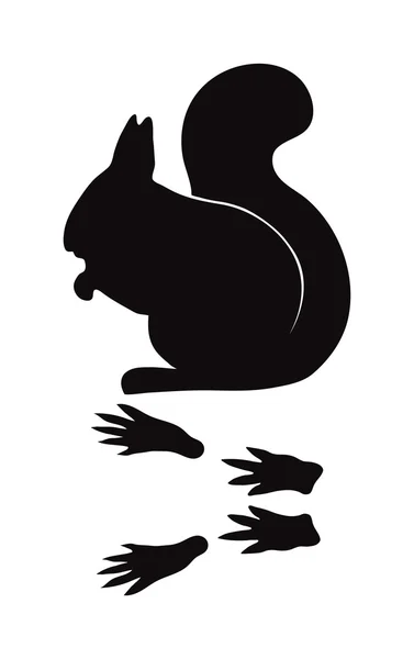 黒いシルエットリス野生動物動物園ベクトル. — ストックベクタ
