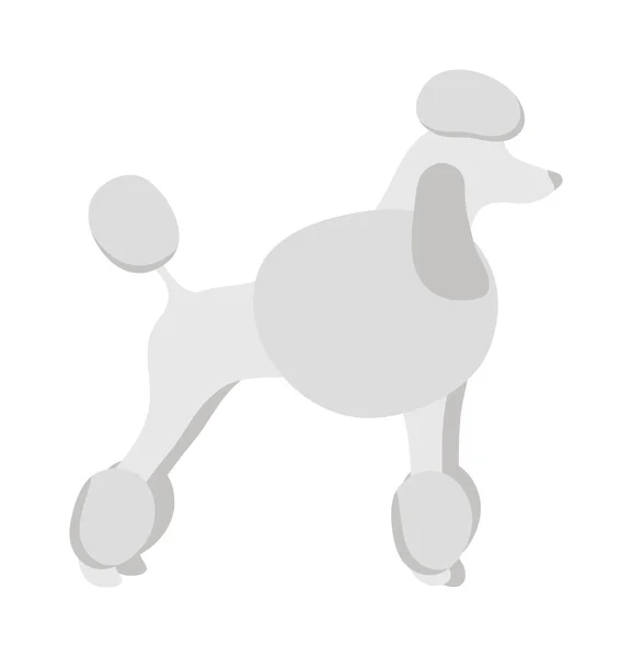 Platte hond huisdier en zittend cute vector — Stockvector