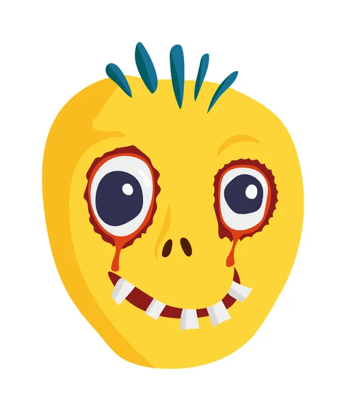 Zombie testa personaggio dei cartoni animati — Vettoriale Stock