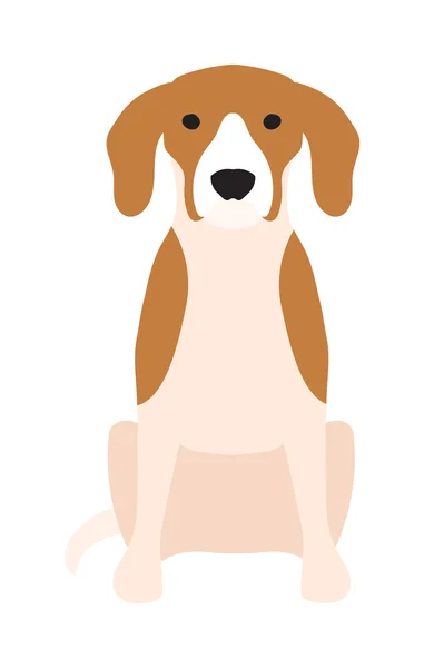 Flat hund sällskapsdjur och sittande söt vektor — Stock vektor