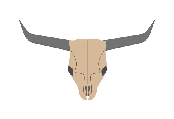 Cabeza de animal cráneo de toro salvaje vector plano ilustración . — Archivo Imágenes Vectoriales