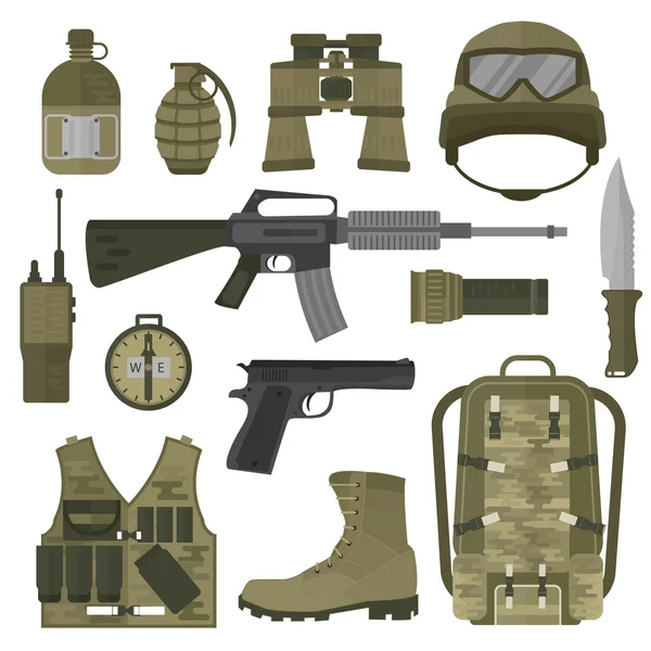 USA eller Nato soldat militär armé symboler vektor illustration — Stock vektor