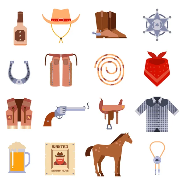 复古美国旧西方设计符号和图形牛仔矢量图标. — 图库矢量图片