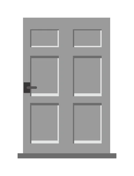 Wood two red and gray elegant entrance door isolated flat vector illustration. — 스톡 벡터