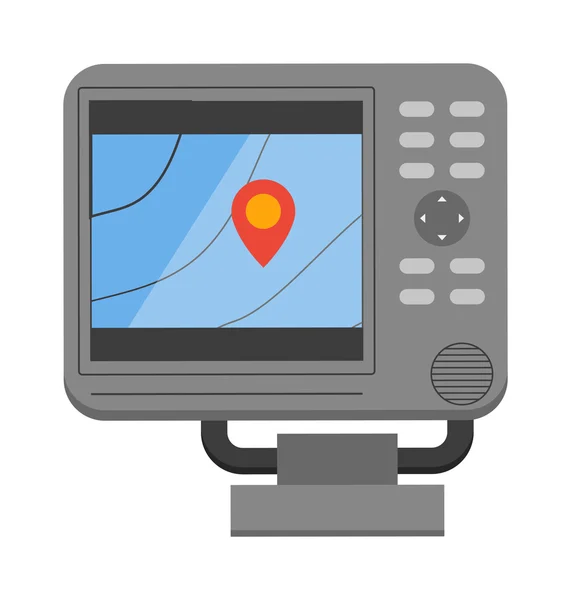 Car navigator mobile gps navigation vector flat illustration. — Stok Vektör