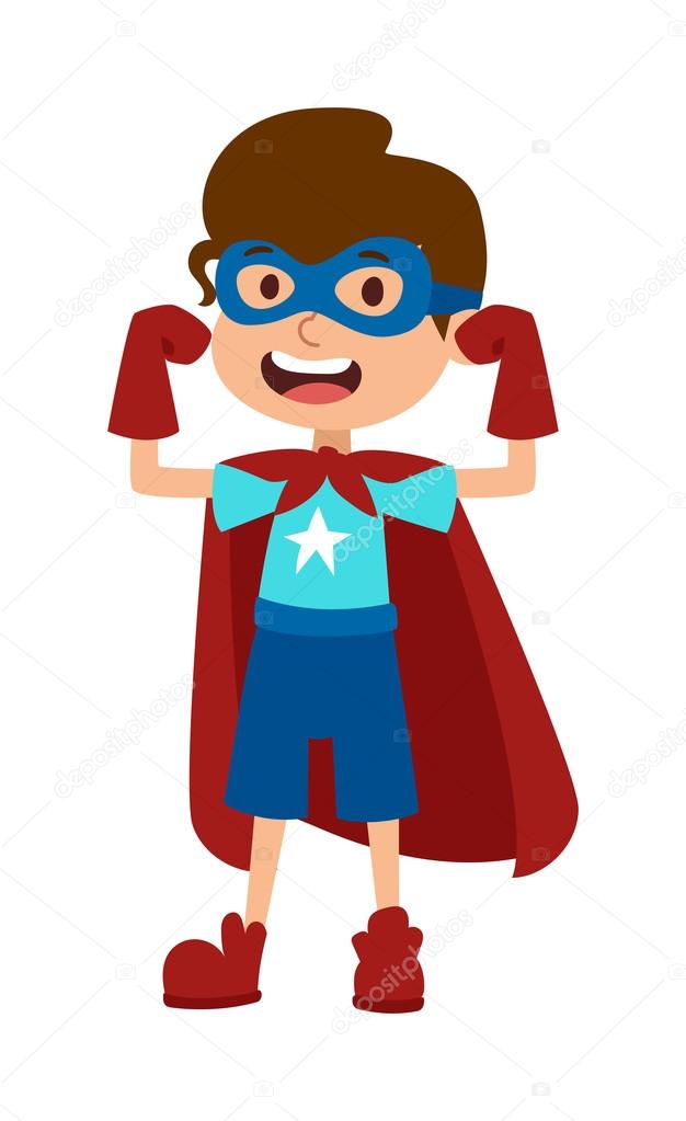 Illustration of super hero boy cartoon character vector.