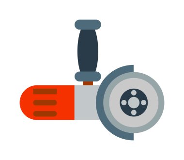 Big powerful angle grinder with abrasive disk industry machine vector.