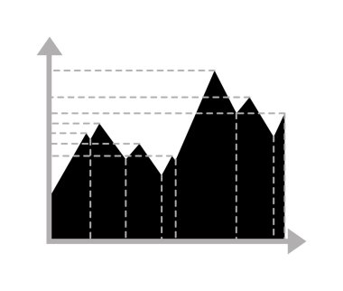 Business data graph chart analytics vector elements black silhouette