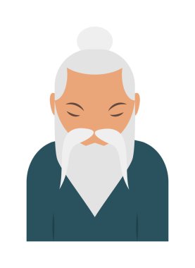 Adaçayı yaşlı yoga pranayama yaşlı Hindu adam vektör.