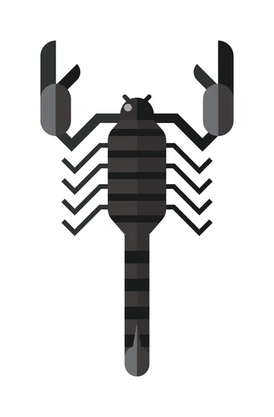 Scorpion zwart silhouet insect dierlijke vector. — Stockvector