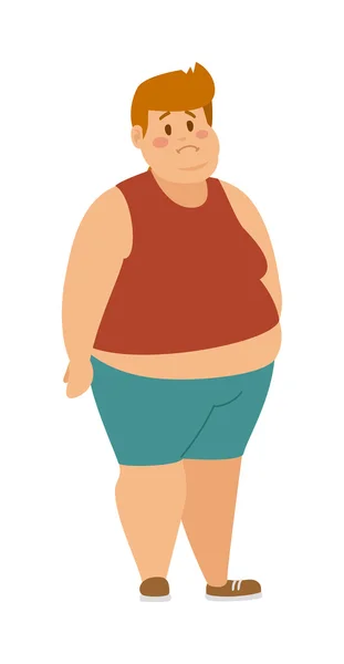 Personagem dos desenhos animados do menino gordo — Vetor de Stock