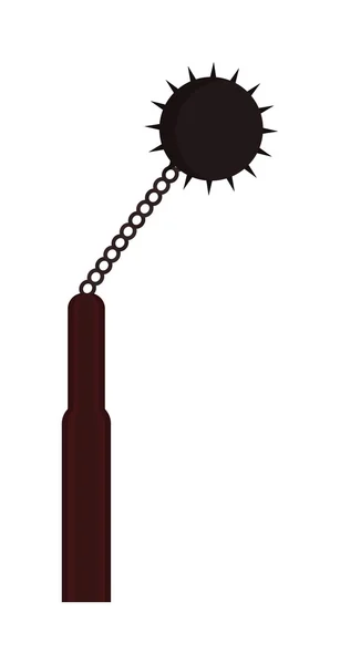 Armas nunchuck vector plano icono silueta negro aislado sobre fondo blanco — Vector de stock