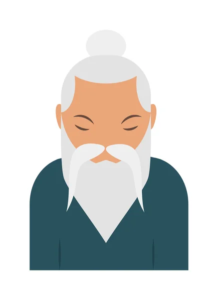 Sage aîné yoga pranayama vieil homme hindou vecteur . — Image vectorielle
