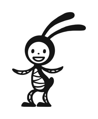 Tebrik kartı tavşan vektör illüstrasyon