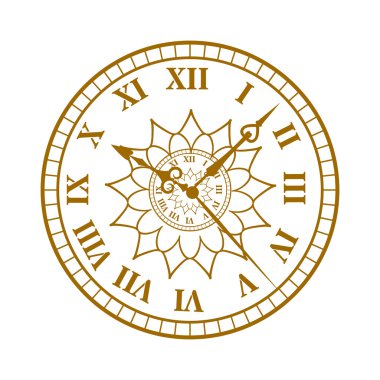 Watch face antique clock vector illustration.