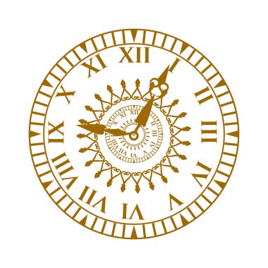 Watch face antique clock vector illustration.