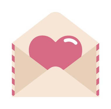 Kalp vektör illüstrasyon ile Aşk mektubu
