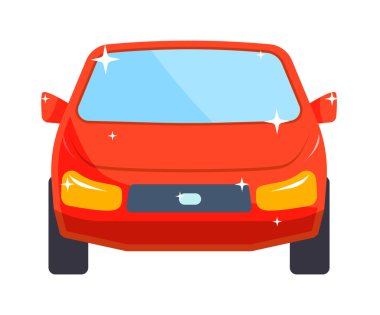 Generic red car luxury design flat vector illustration isolated on white.