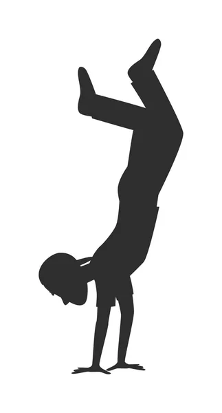 Parkour trick people extreme sport cartoon vector silhouette. — Stockvector