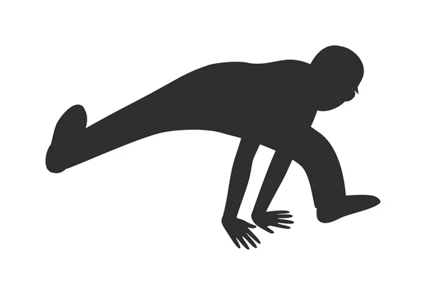 Parkour trick people extreme sport cartoon vector silhouette. — 스톡 벡터