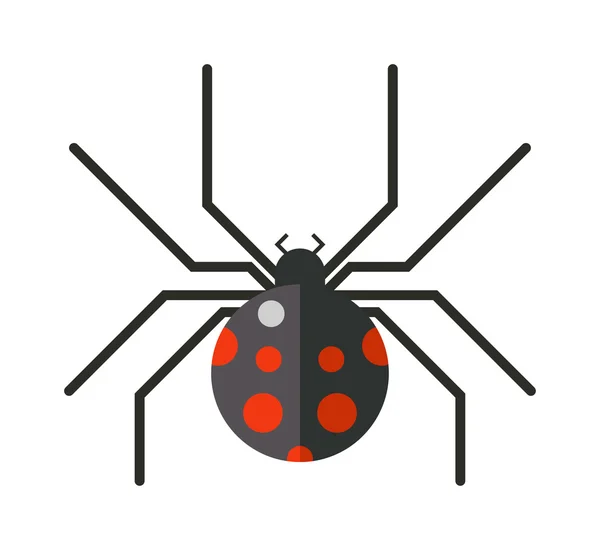 Platte Spider insect gevaar silhouet vector pictogram illustratie — Stockvector