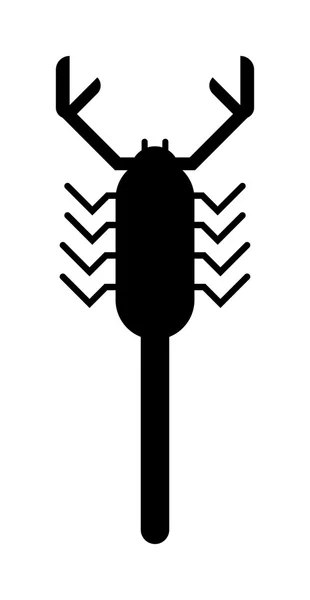 Scorpion zwart silhouet insect dierlijke vector. — Stockvector