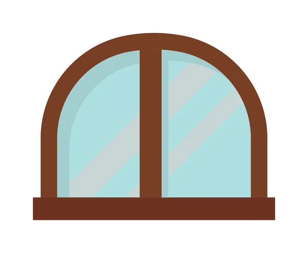 Window open interior frame glass construction isolated flat vector illustration. — Stok Vektör