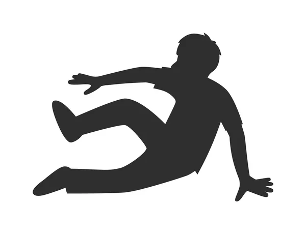 Parkour trick people extreme sport cartoon vector silhouette. — Stockvector