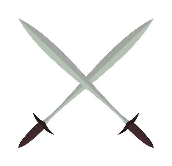 Short knife creative illustration and cartoon steel weapon flat vector illustration. — 图库矢量图片