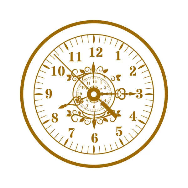 Watch face antique clock vector illustration. — 图库矢量图片