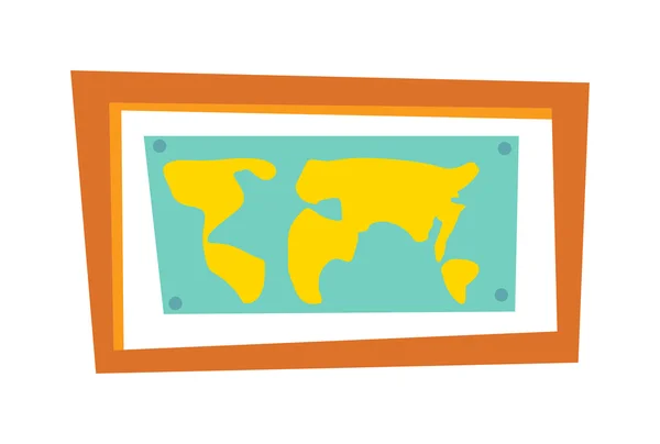 World map countries picture frame travel geography vector. — Stok Vektör