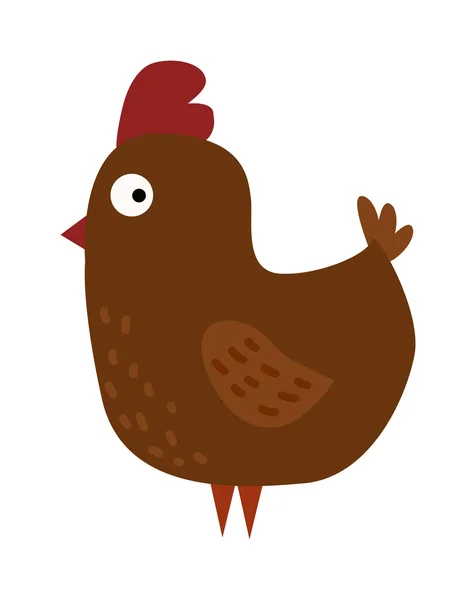 Carino pollo cartone animato agitando corsa giallo fattoria uccello vettore illustrazione . — Vettoriale Stock