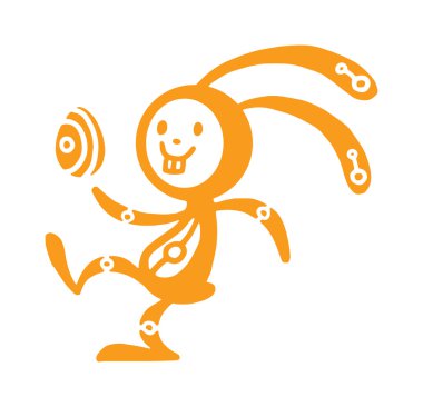 Greeting card Easter rabbit vector illustration