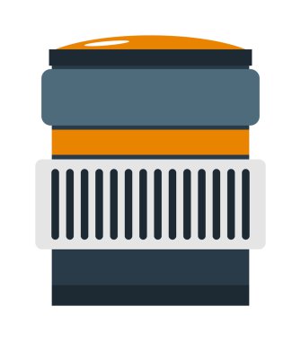 Kamera lensoptik fotoğrafçılık ekipmanları zoom teknolojisi düz vektör.