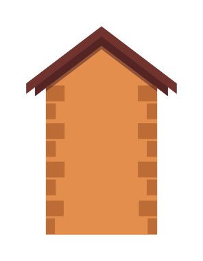 Kahverengi tuğla taş duvar vektörü ile ev veya gayrimenkul siluetleri.