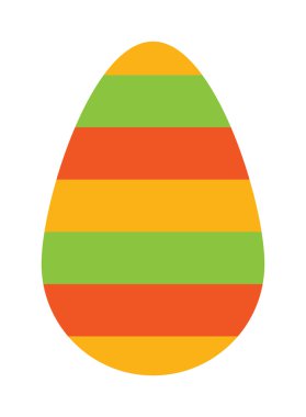 Renk paskalya yumurtası karikatür bahar dekorasyon ve gıda sembolü düz vektör illüstrasyon.