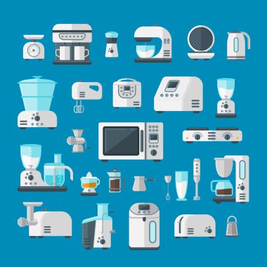 Home electronics appliances elements infographics template concept vector.