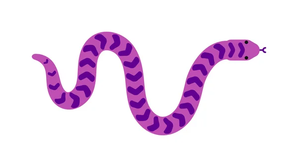 Serpiente plana vectorial aislada sobre fondo blanco — Vector de stock