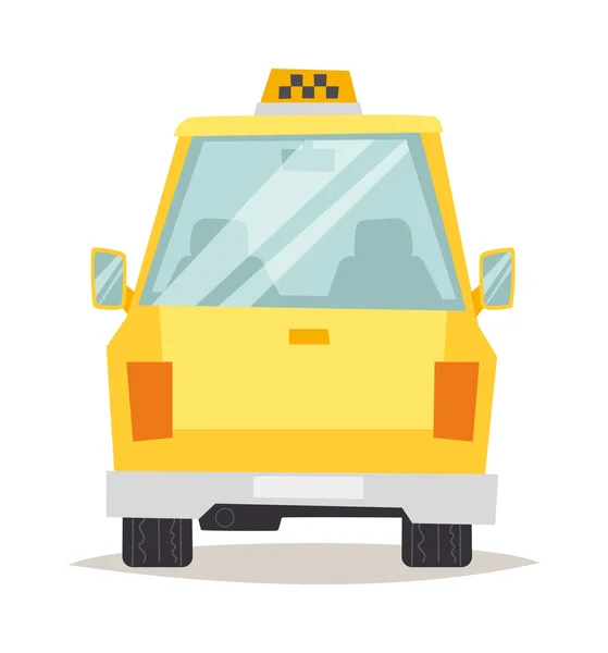 Taxi amarillo coche plano estilo vector ilustración . — Vector de stock