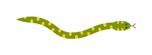 Serpiente plana vectorial aislada sobre fondo blanco — Vector de stock