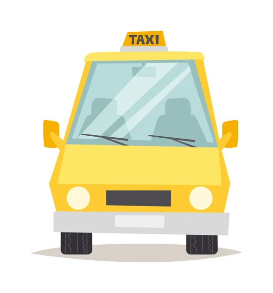 Taxi žluté auto plochý vektorové ilustrace. — Stockový vektor