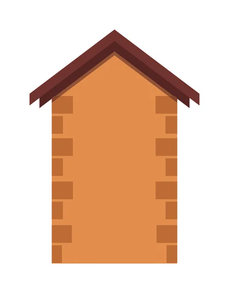 Siluetas de casa o bienes raíces con vector de pared de piedra de ladrillo marrón . — Vector de stock